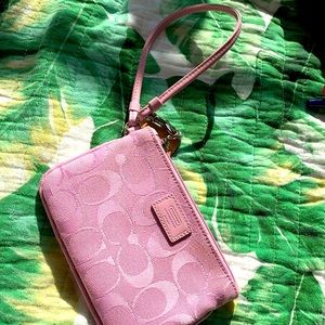 Coach pink wristlet